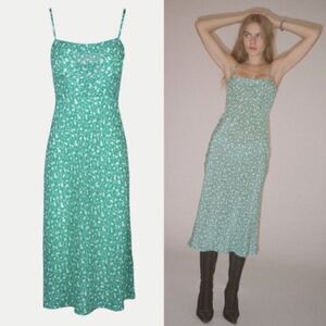 NEW REALISATION PAR The Amelia Slip dress in “Poison Ivy” green